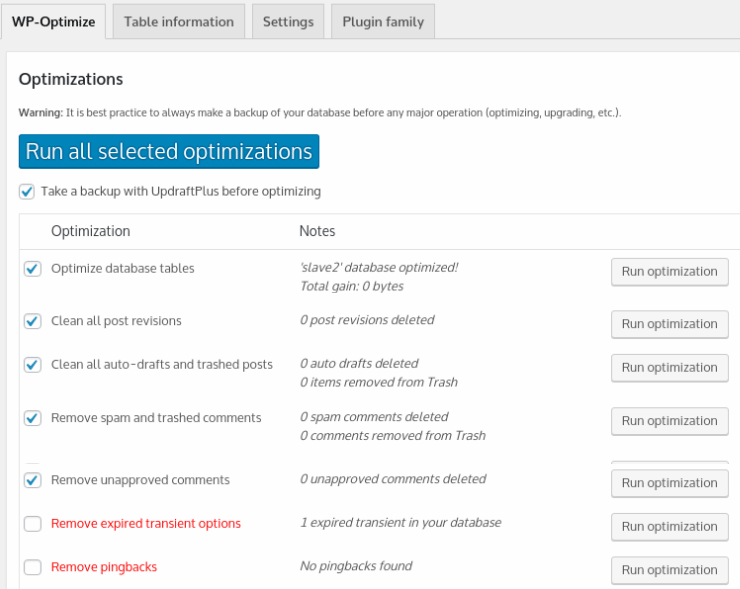 WordPress插件：WP-Optimize，优化数据库