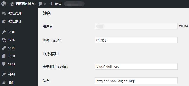 简化后台 WordPress 个人信息设置内容 第1张