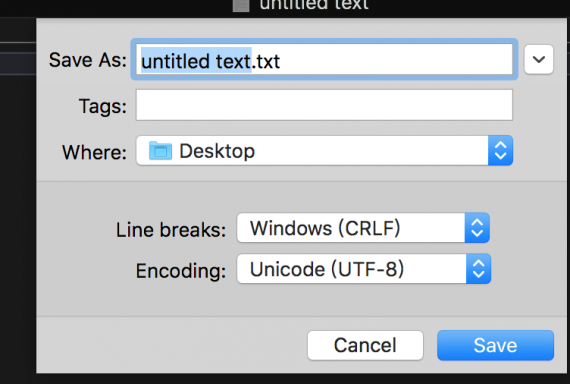 解决macOS新建txt文档在Windows下不换行问题 第2张