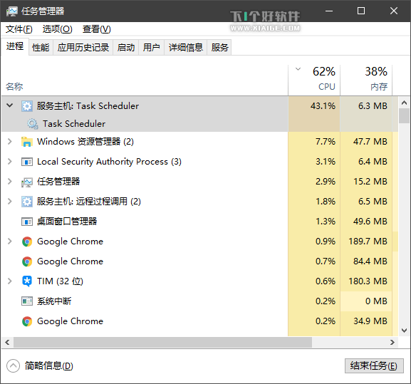 Windows 10 的 Task Scheduler 服务CPU占用过高解决方法 第1张